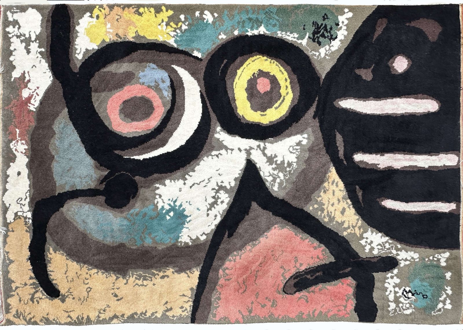 Large Rug After 'Bird Woman' By Joan Miró, Hand Knotted In Wool