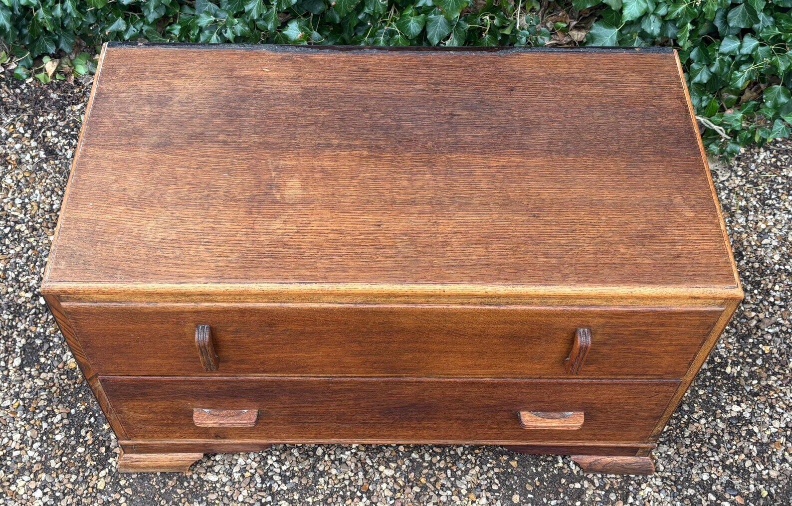 photo for sale Vintage Lawrencia Art Deco Oak Low Chest Of Drawers C.1930s