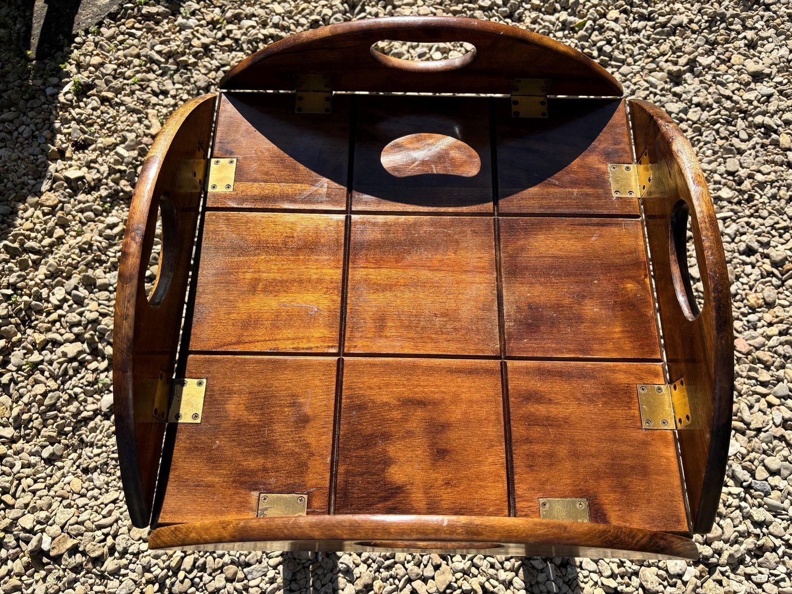 Good Quality Mahogany Butler's Table/ Tray / Brass Hinges Detachable Tray photo Furniture