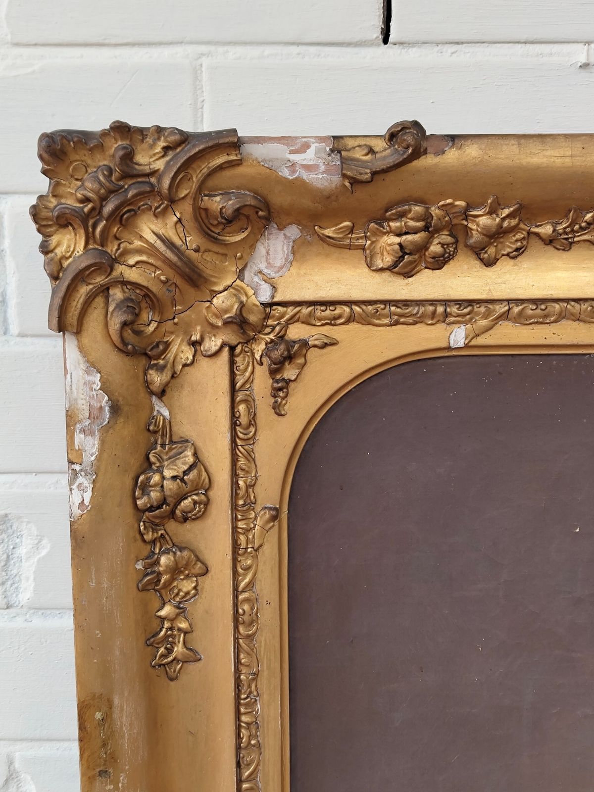Large Antique Victorian Oil Portrait On Canvas Of A Gentleman In Gesso Frame photo furniture