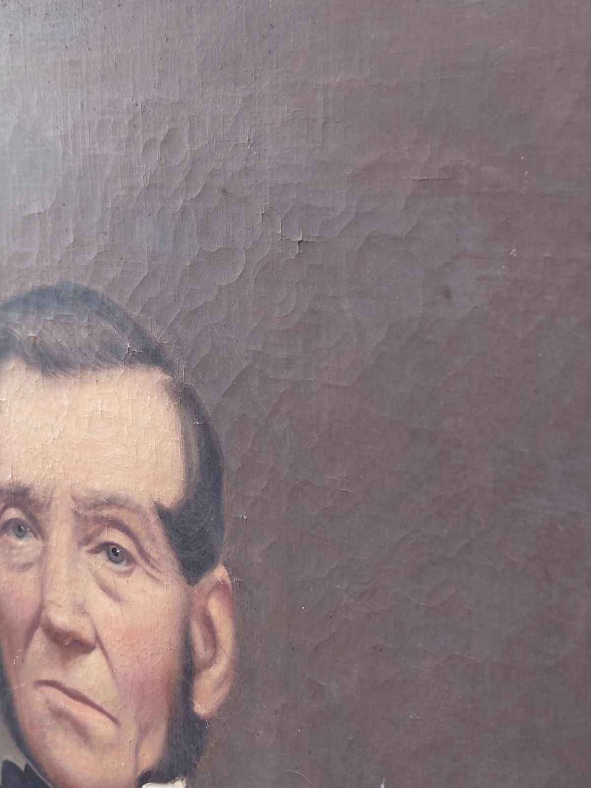 photo for sale Large Antique Victorian Oil Portrait On Canvas Of A Gentleman In Gesso Frame