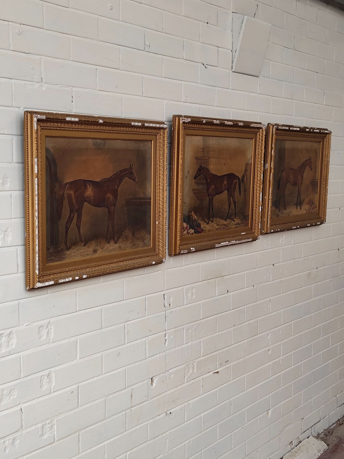 photo buy Antique Set Of Three Early Edwardian Race Horse Equestrian Lithographs After Harry Hall