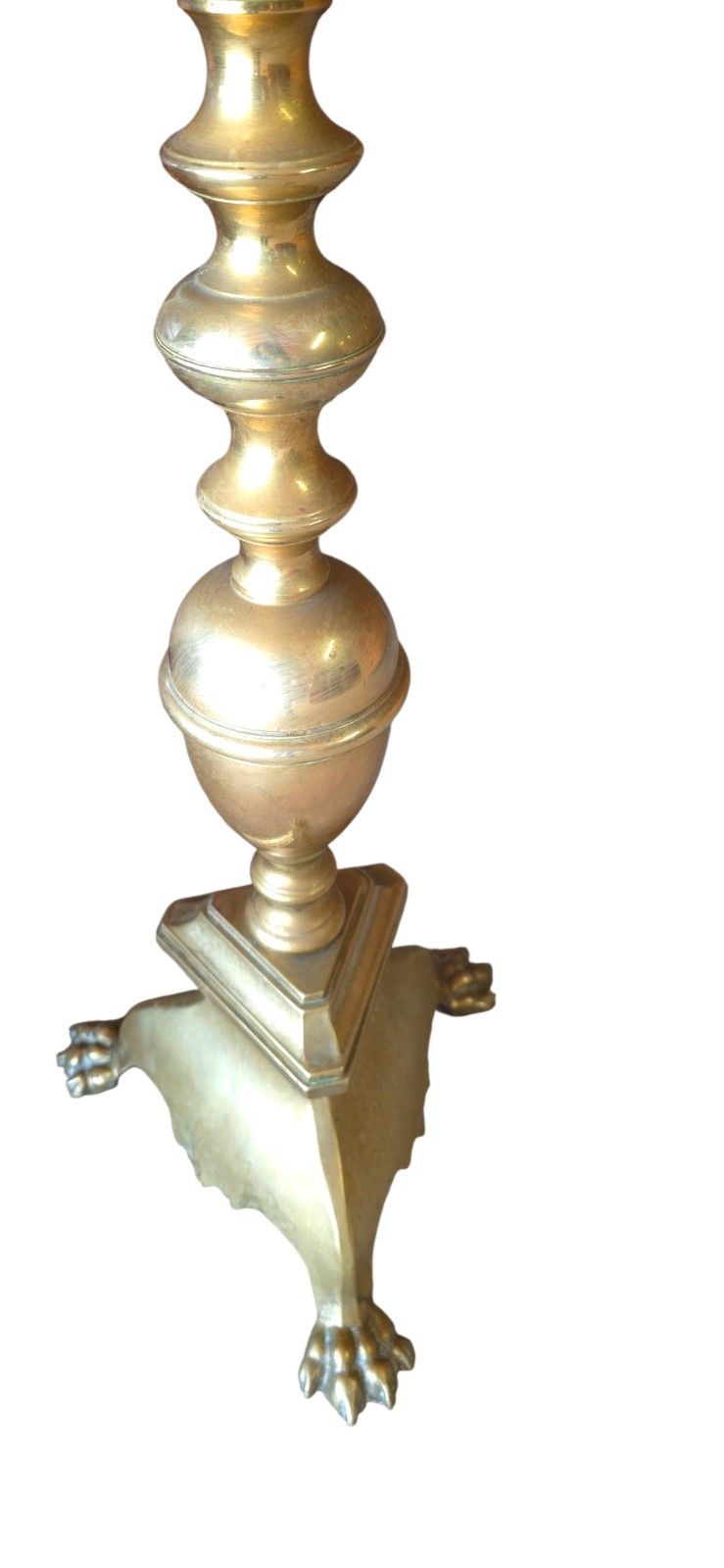 ​Pair Huge 42" Antique Brass Floor Candlesticks Tall Church Altar Pricket Stands photo vintage