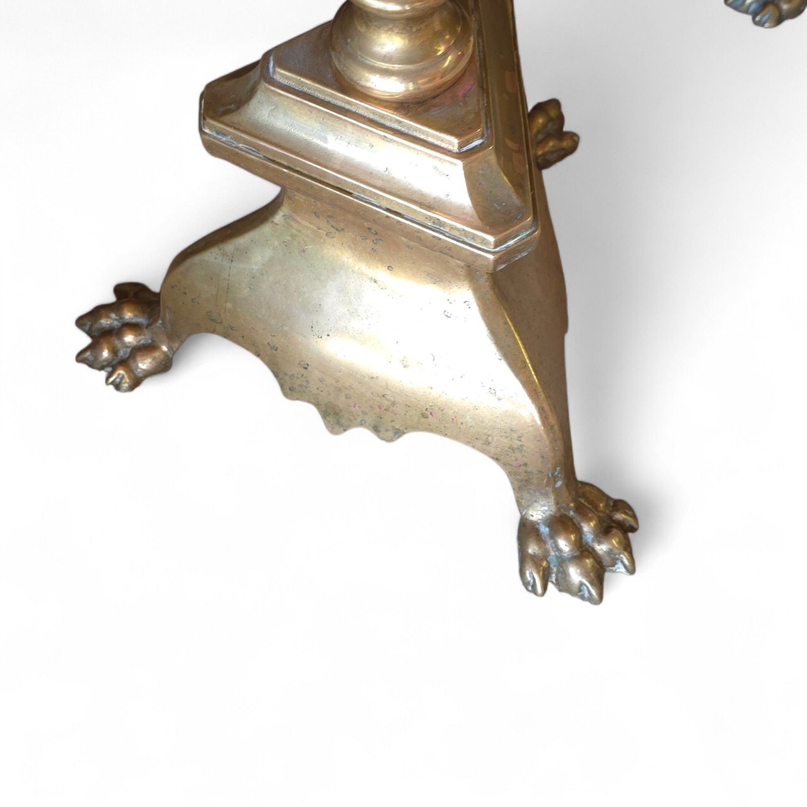 photo for sale ​Pair Huge 42" Antique Brass Floor Candlesticks Tall Church Altar Pricket Stands