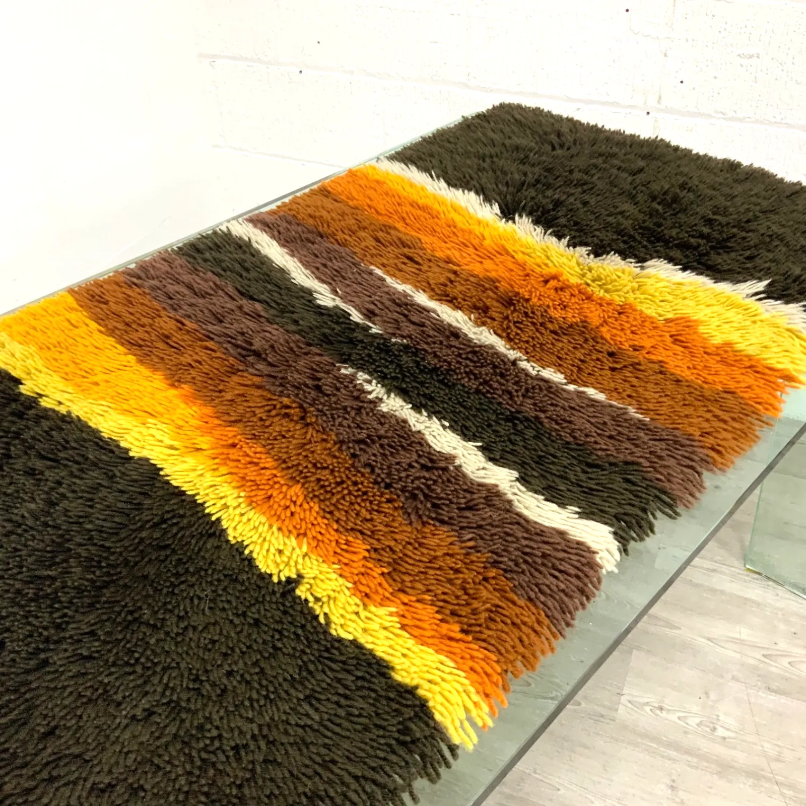 Desso Rug Shag Dralon Wool 60s 70s Vintage Mid Century 70cmx 140cm photo 545.0