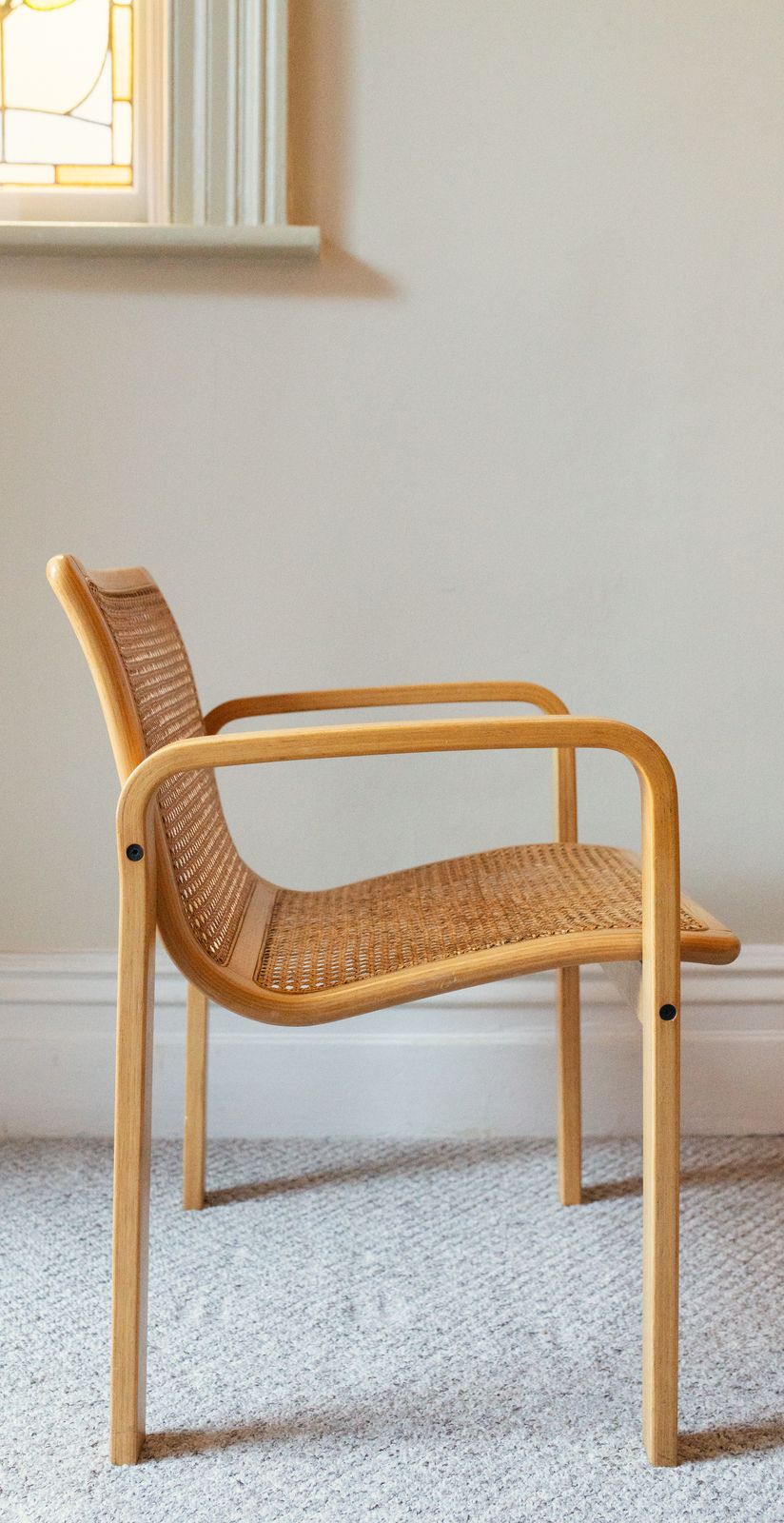 Pair Of Mid Century Beech/Cane Chairs By Olivo Pietro, Italy, 1970’s photo 600.0
