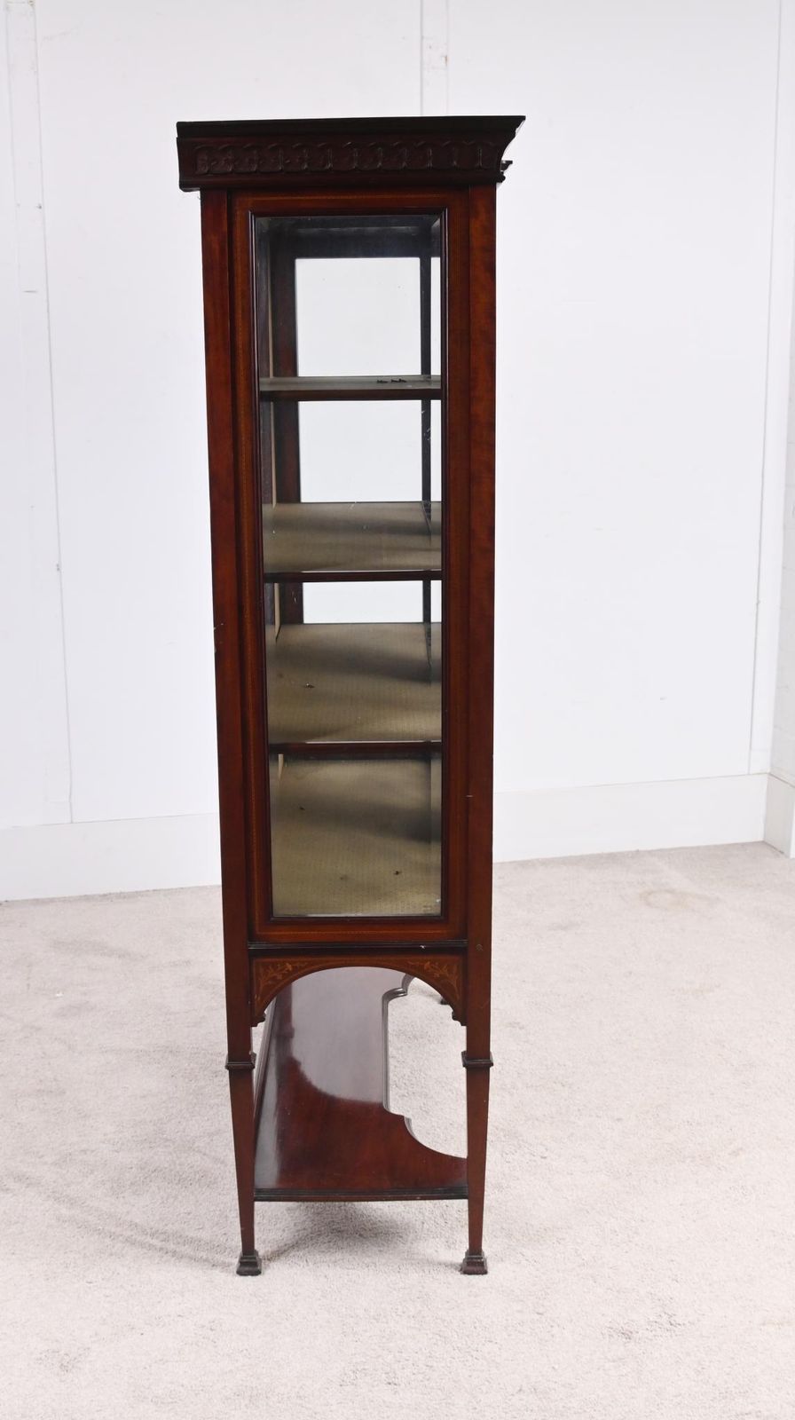 Edwardian Inlaid Mahogany Display Cabinet Glazed Doors Sheraton Revival photo vintage