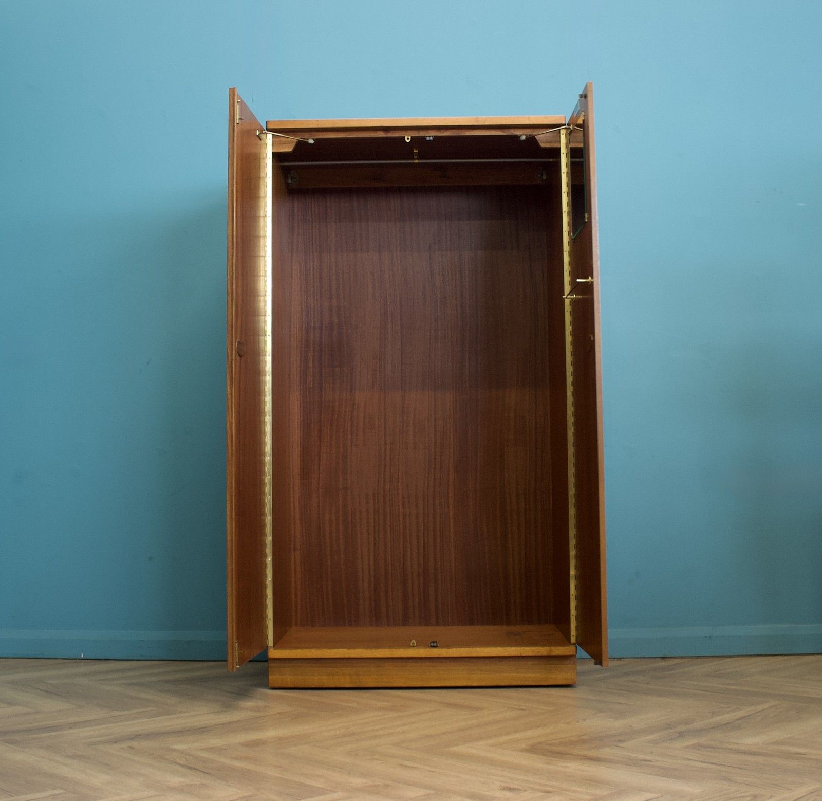 Mid Century Walnut Wardrobe From Uniflex , 1960's 1 Of 2, #1719 photo for sale