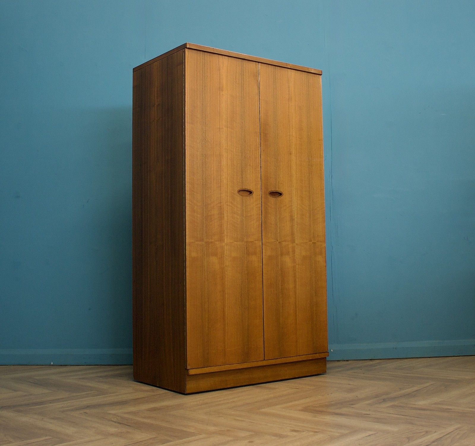 Mid Century Walnut Wardrobe From Uniflex , 1960's 1 Of 2, #1719 photo 599.0