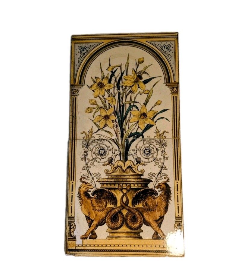 Daffodils & Beasts Tiles Late Victorian / Aesthetic Movement (Circa 1880–1890)