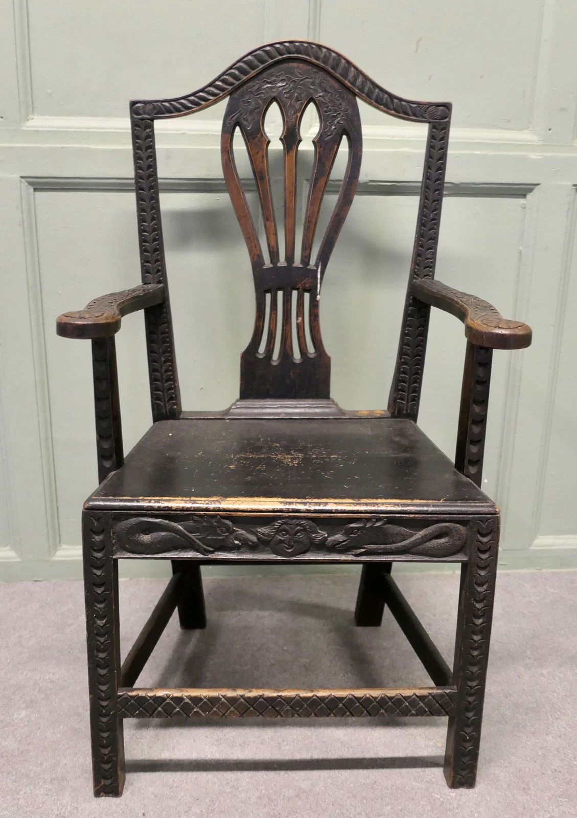 A Hand Carved Chippendale Hall Chair Apprentice Piece This Is A Very Unusual Piece
