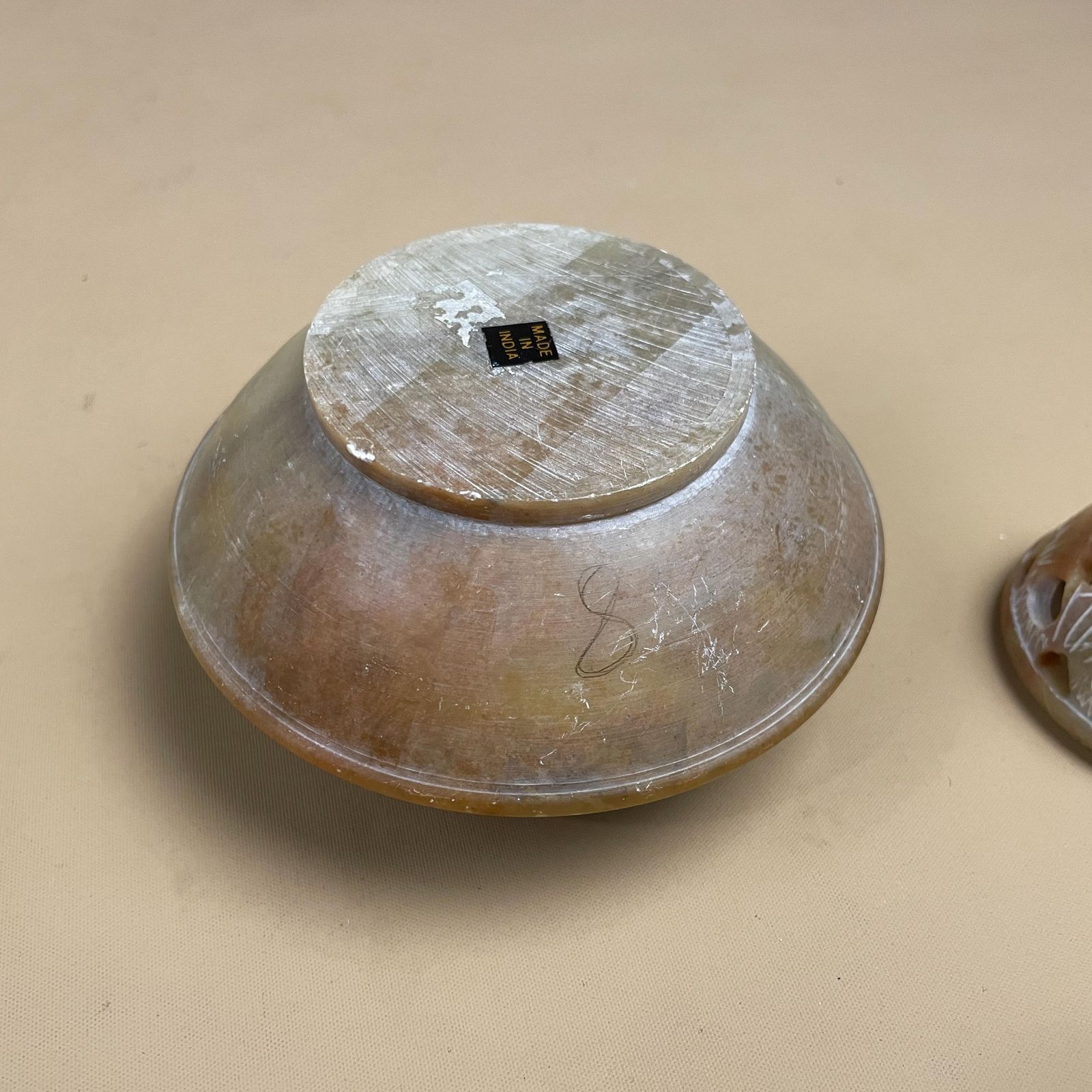 Soapstone Tea Light Holder Carved Pot Pierced Lid Indian Incense Burner Decor Box Potpourri Holder Trinket photo vintage