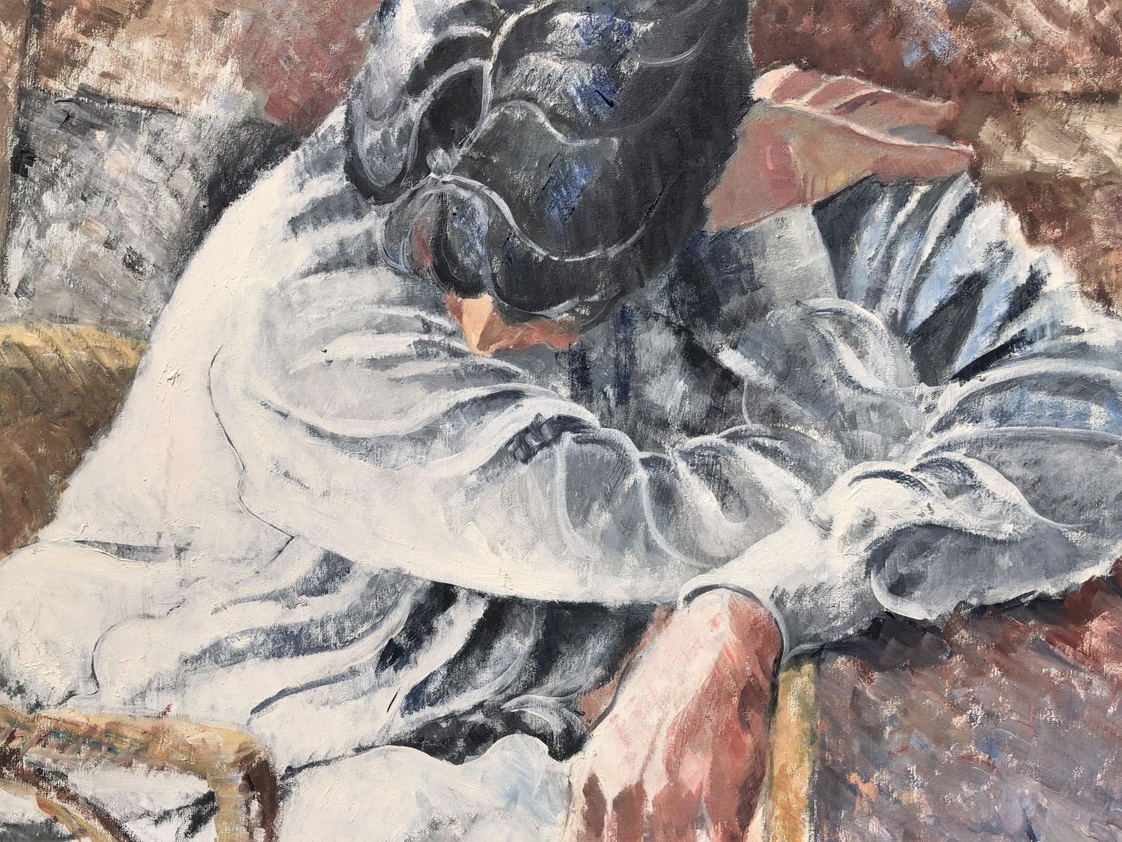 Josep Maria Draper Melancholic Female Figure, Oil Painting On Canvas C.1990 photo buy