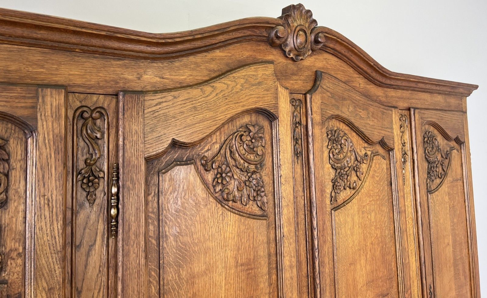 Wardrobe Vintage French Louis XVI Style Oak Four Door Mirrored  Armoire Lot 4901 photo Furniture