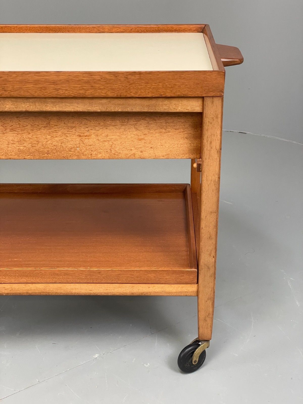 Vintage 1960s Serving Trolley Danish Formica Top Retro Adjustable Eb11694 Mwoo photo 150.0