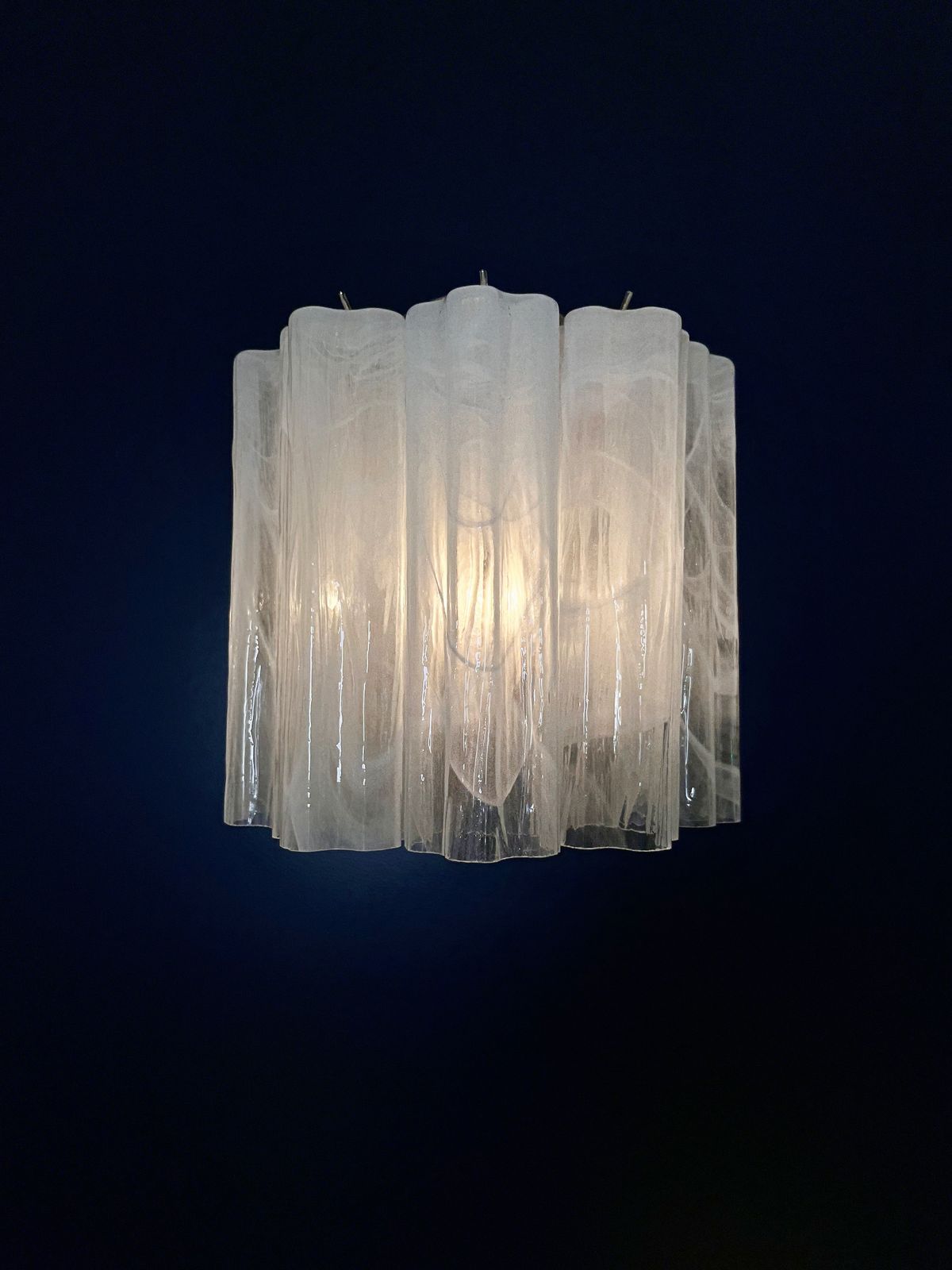 photo furniture Fantastic Pair Of Murano Glass Tube Wall Sconces   5 White Alabaster Glass Tube