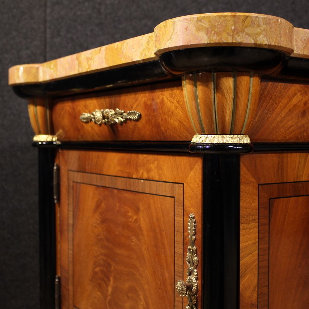 photo for sale Pair Of 20th Century Italian Bedside Tables With Marble Top