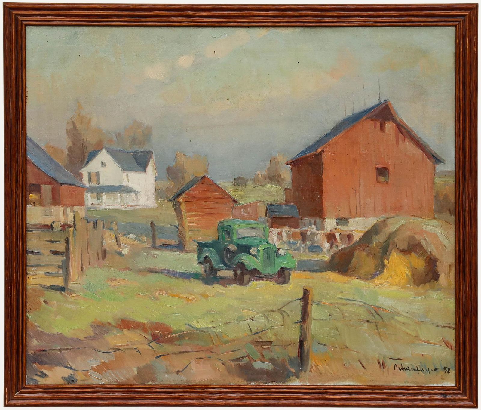 Albert Chavepeyer (1899 1986) 1957 Oil, Wisconsin Farm