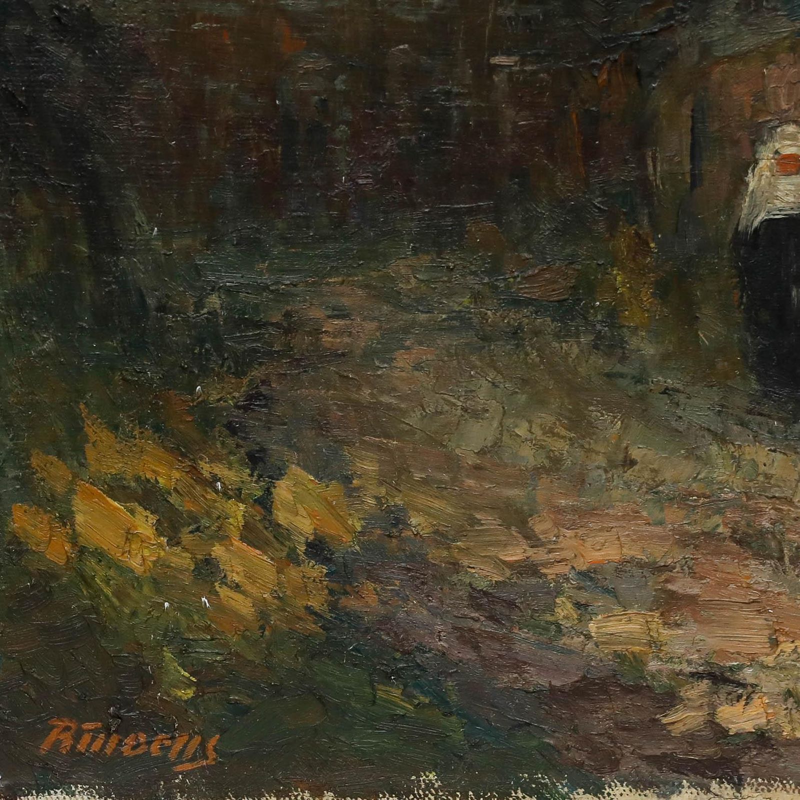 Robert Moens (1908 1977) Mid 20th Century Oil, Nuns At The Shrine photo vinterior