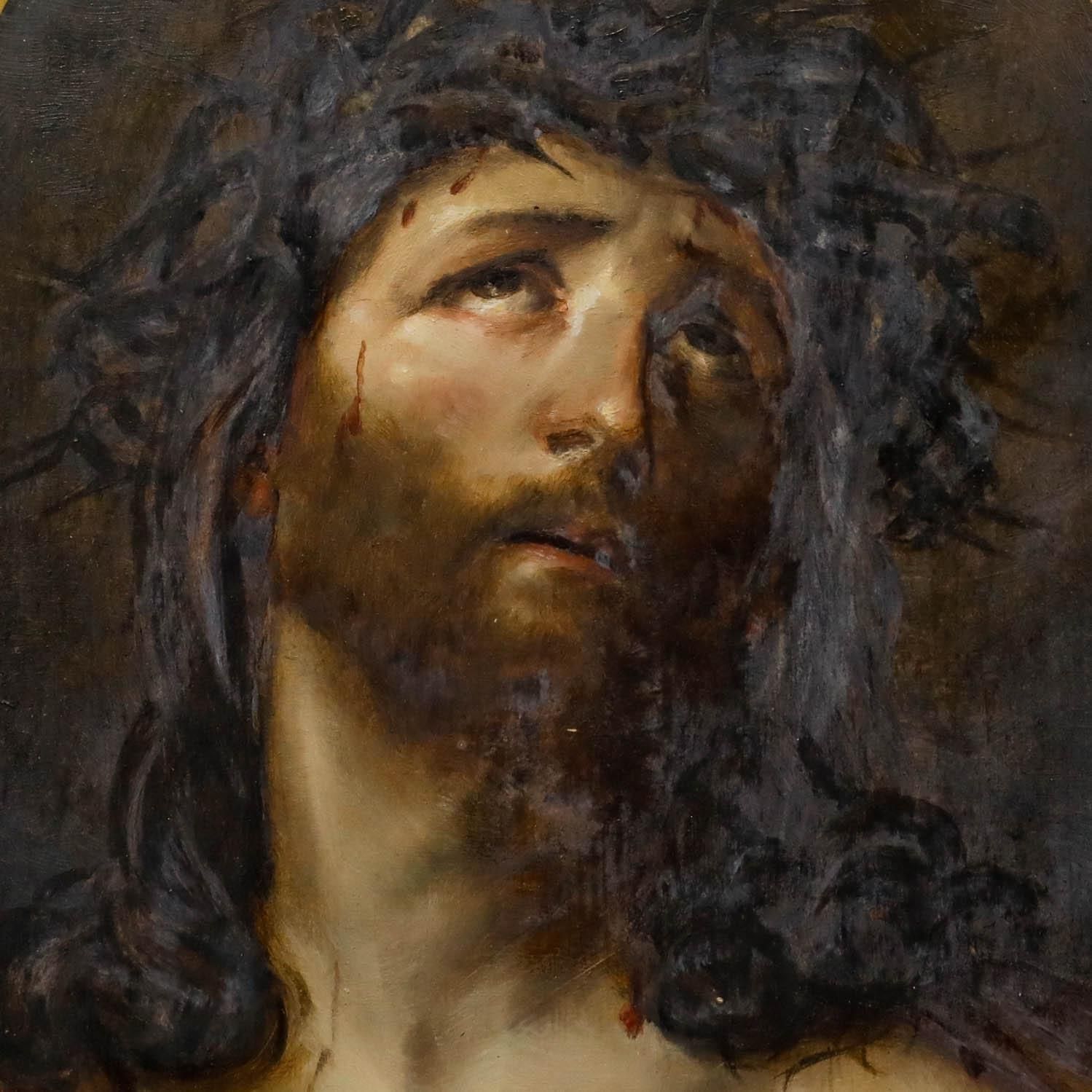19th Century Oil Crown Of Thorns photo Art