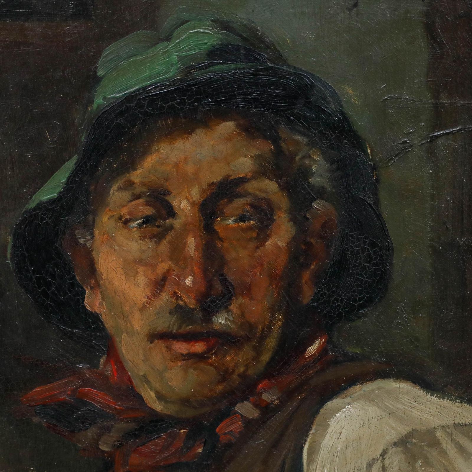 Willi Hans Berger Willing (1882 1969) Early 20th Century Oil, Rustic Gentleman photo Art