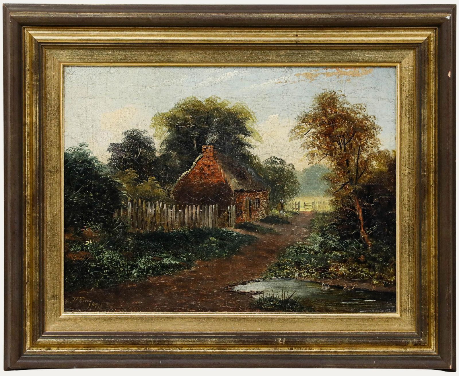 D. Price Framed 1881 Oil, The Lane To The Cottage