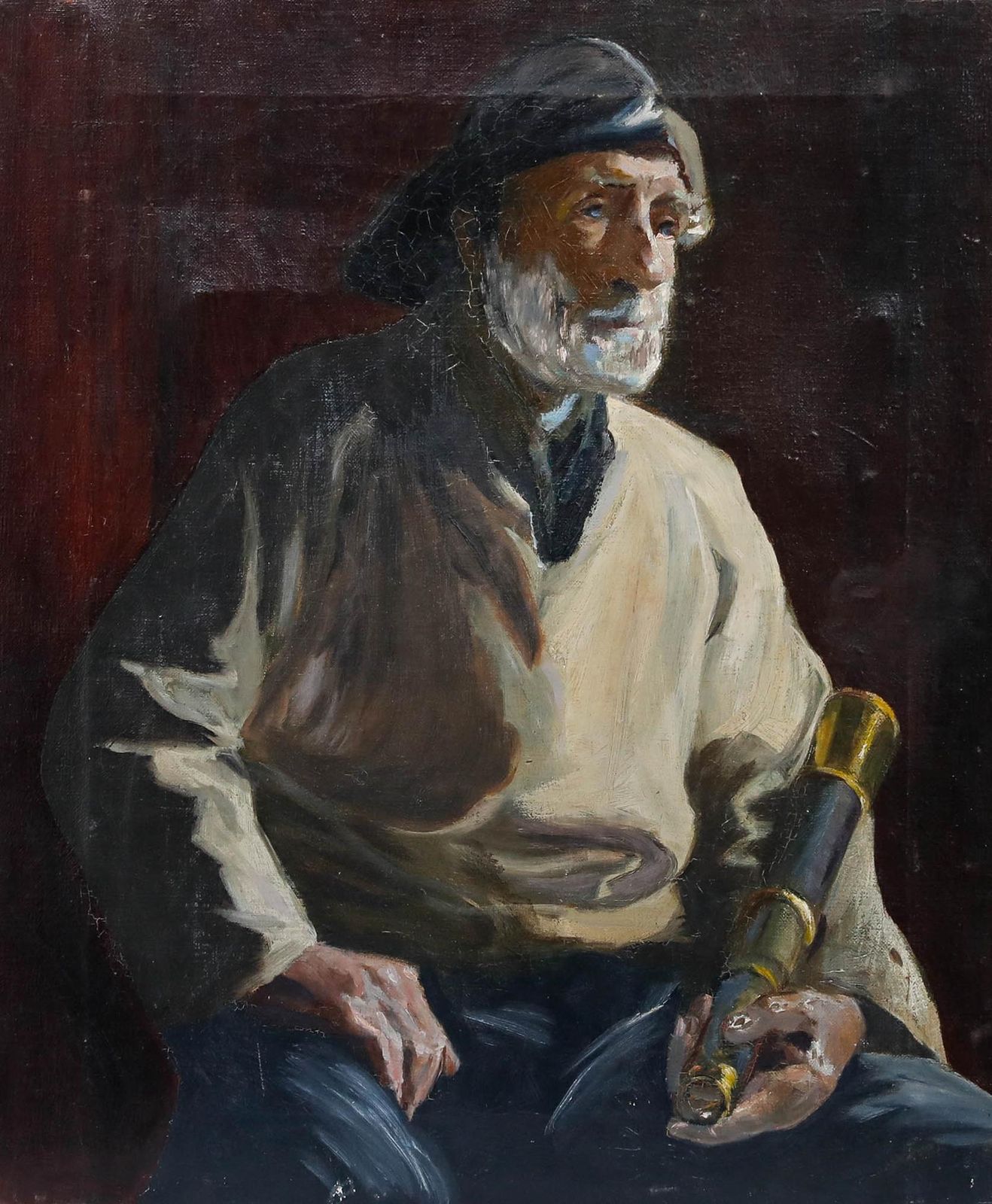 Mid 20th Century Oil Portrait Of A Fisherman photo furniture
