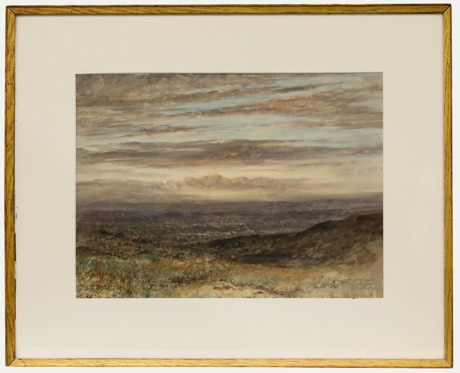 Herbert John Finn (1860 1942) 1923 Watercolour, Derbyshire Landscape