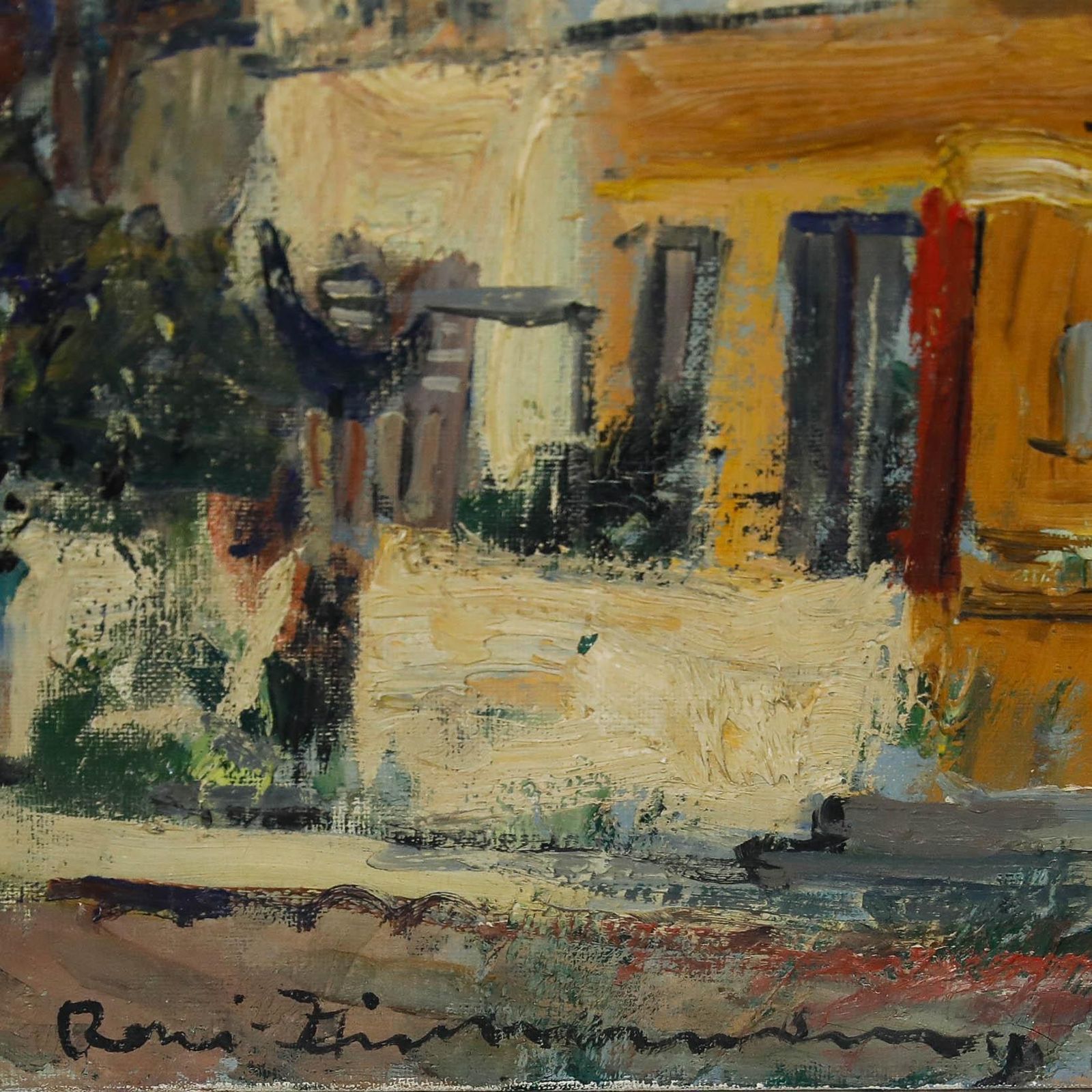 René Zimmermann (1904 1991) Mid 20th Century Oil, Montmartre photo 450.0