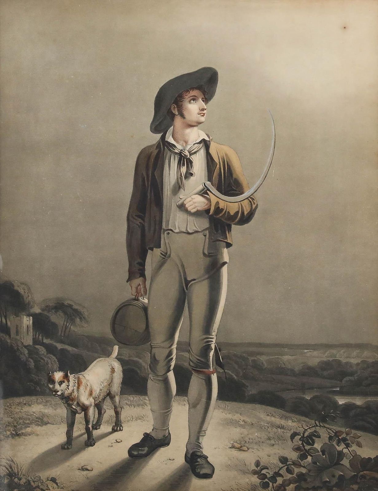After Richard Westall 19th Century Aquatint, The Reaper (The Harvest Moon) photo furniture