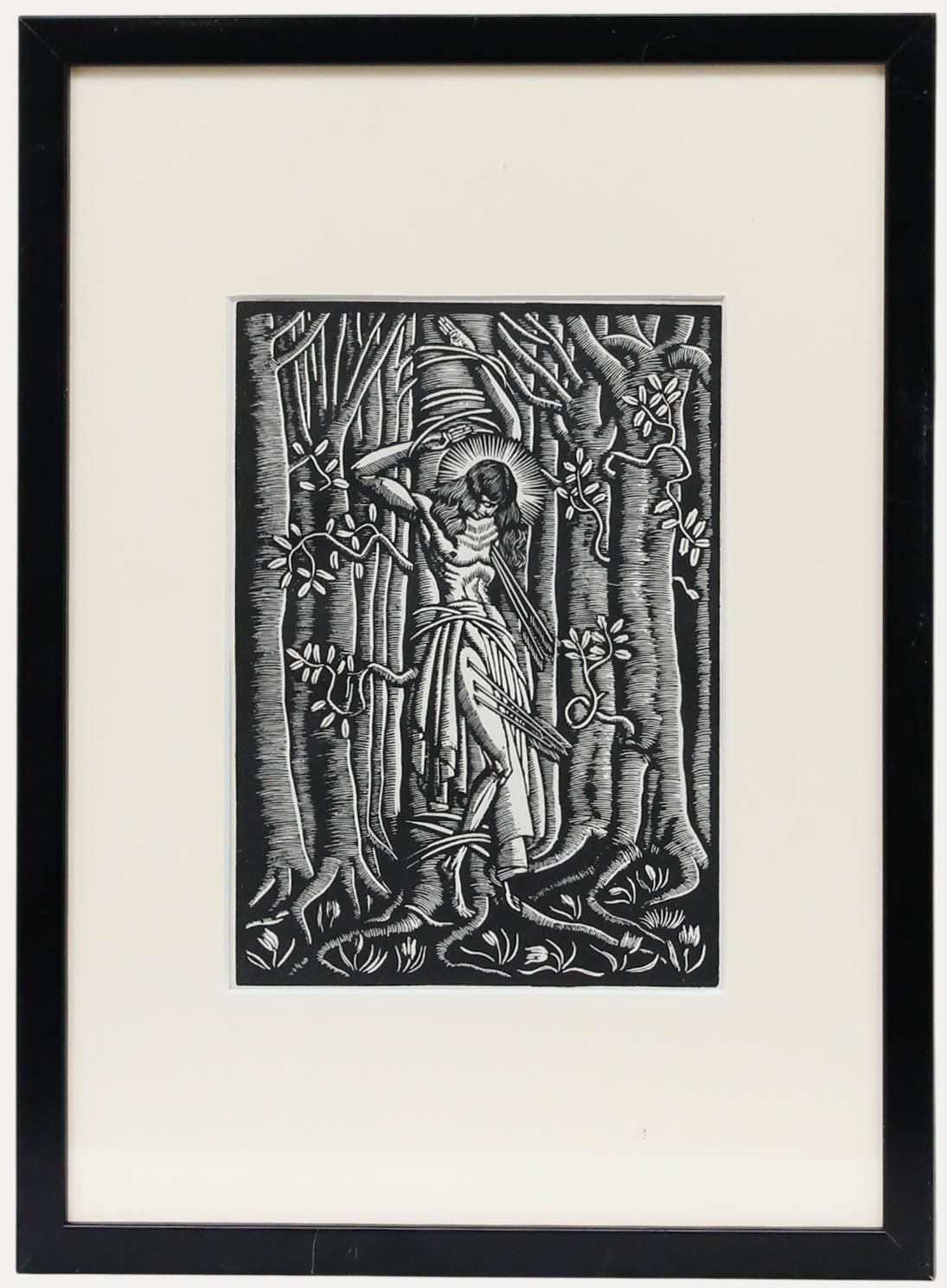Wladislaw Skoczylas (1883 1934) Framed Lithograph, Saint Sebastian