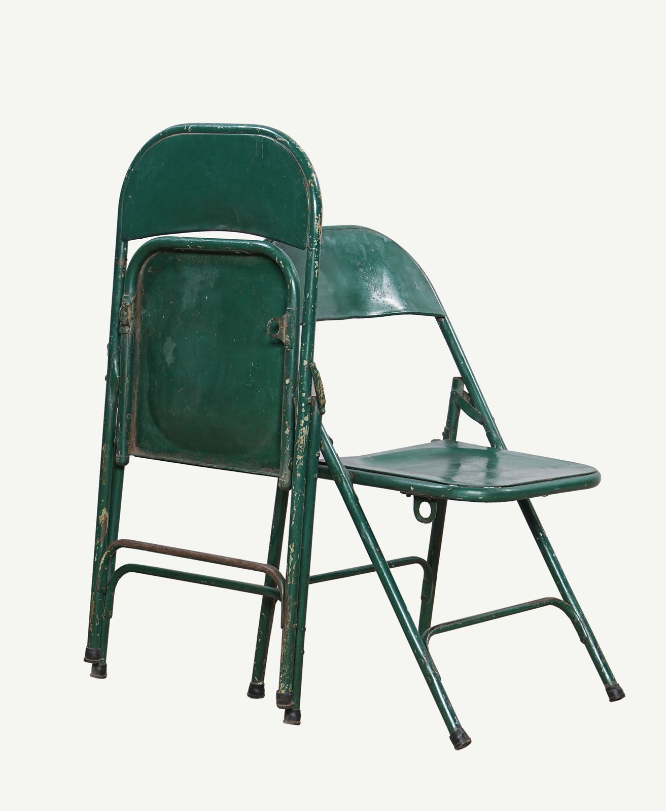 4 X Green Iron Folding Garden Chairs photo Garden Furniture