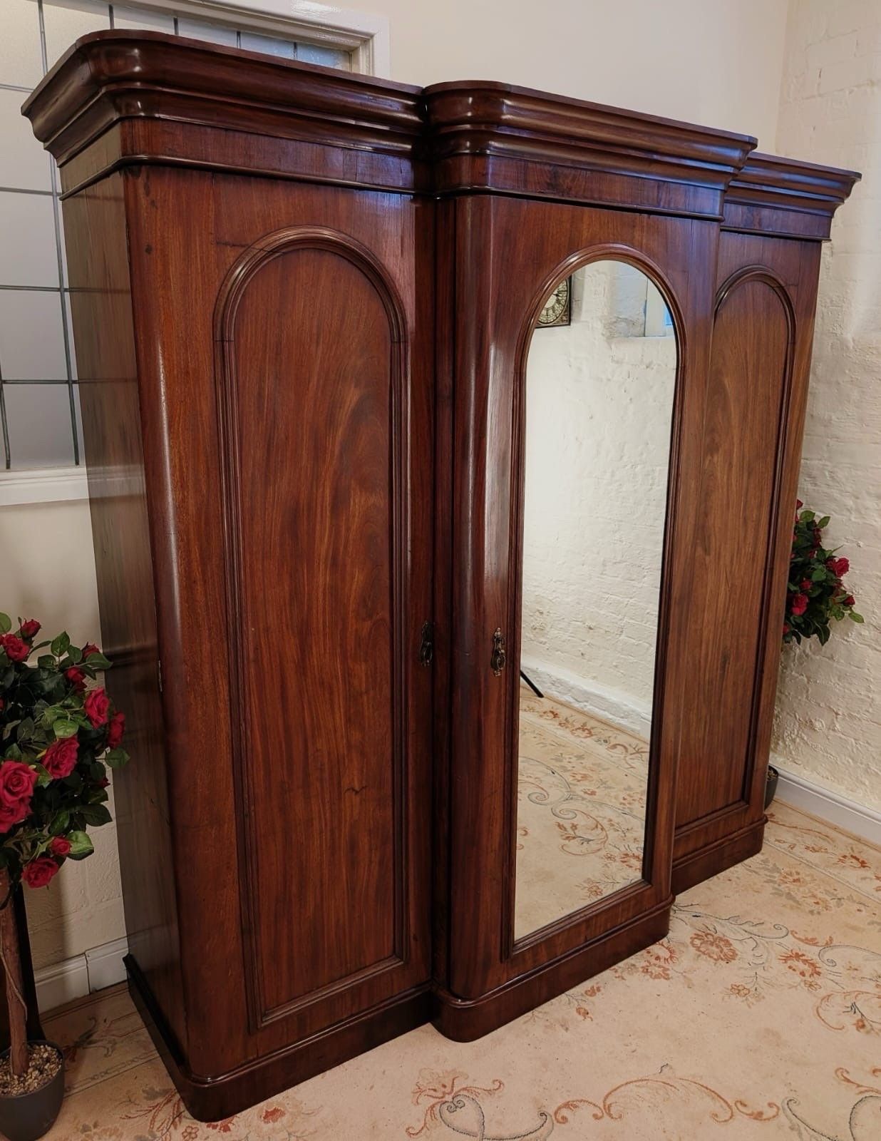 Mid Victorian Rustic Triple Breakfront Fitted Wardrobe photo furniture