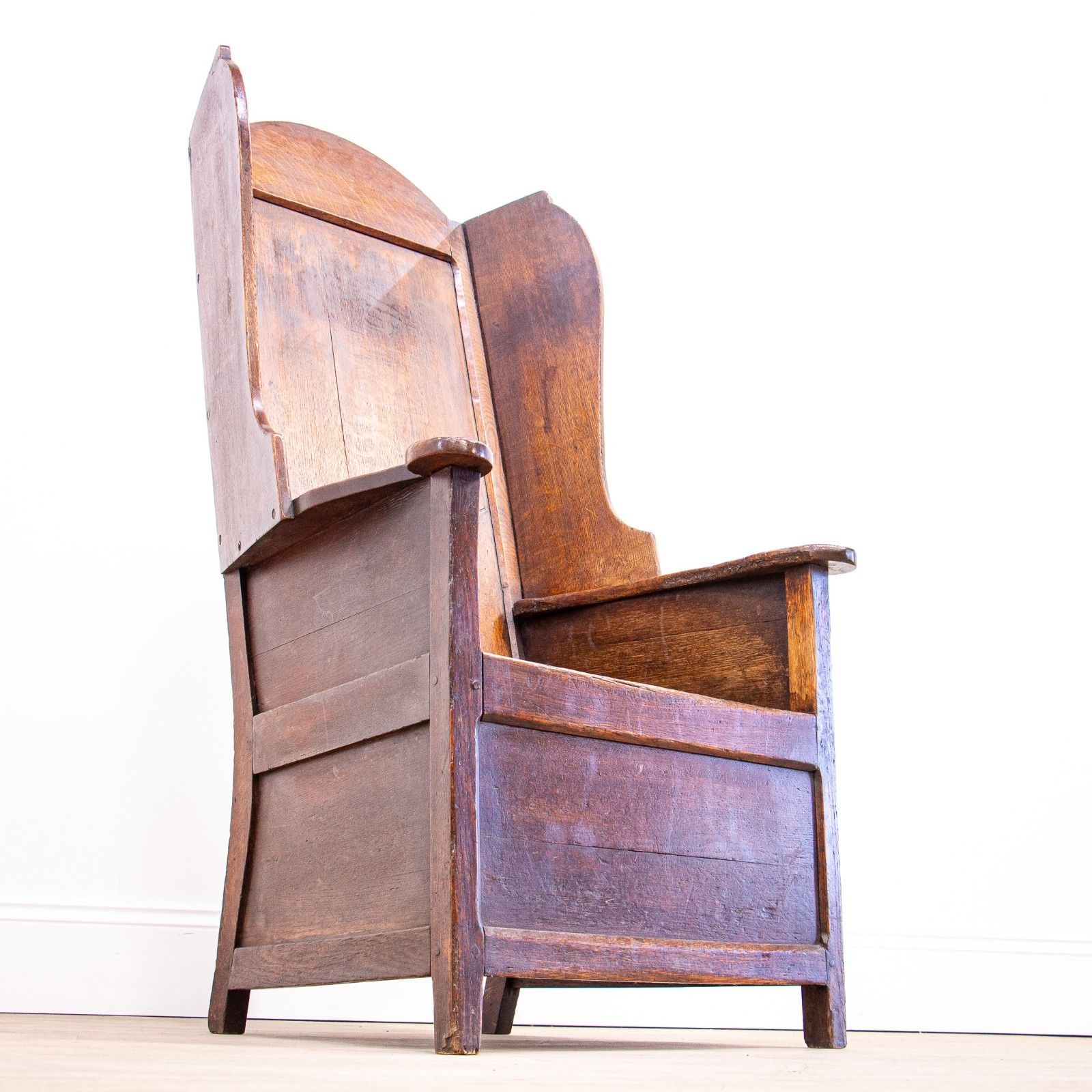 19th Century Country Oak Lambing Chair photo furniture