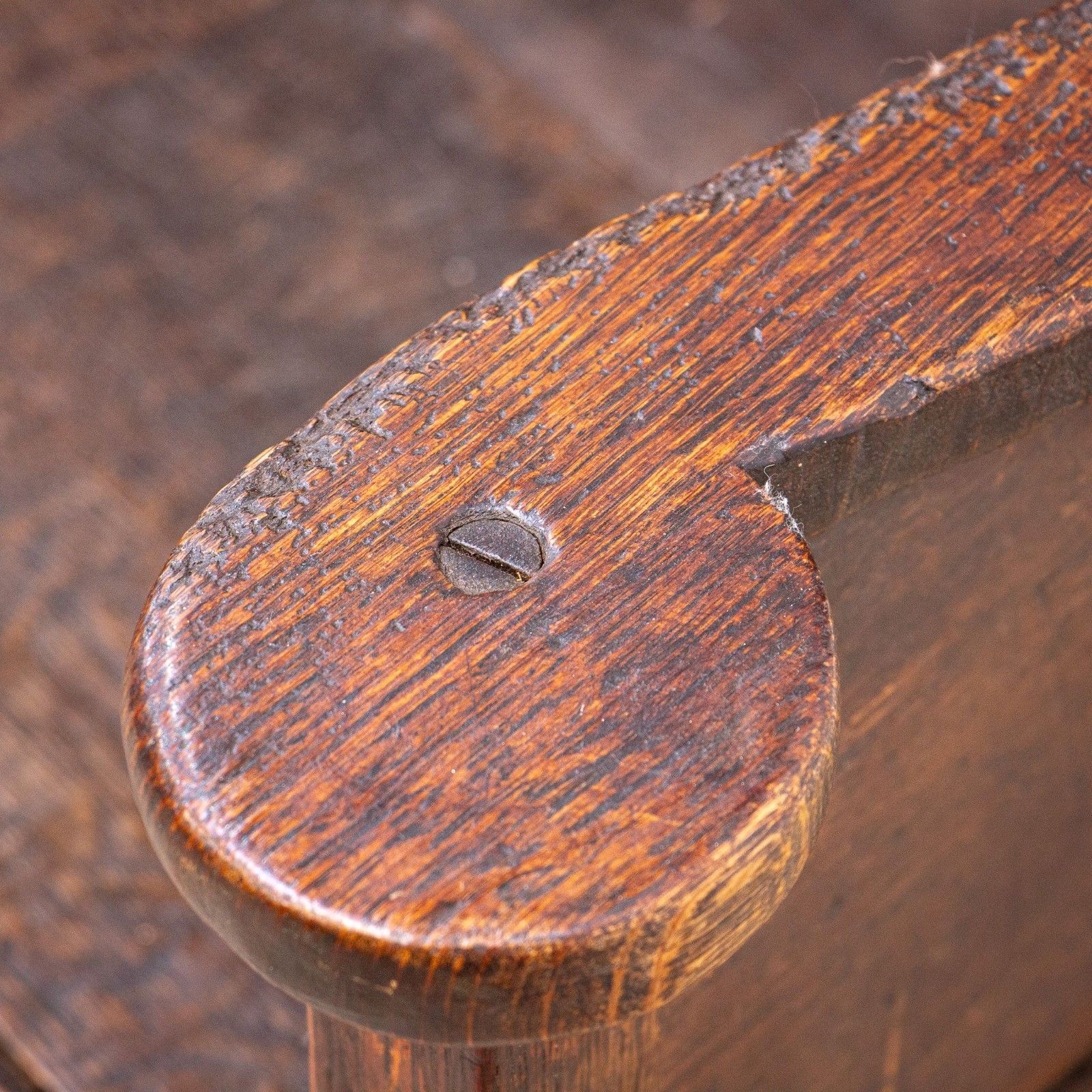 Furniture 19th Century Country Oak Lambing Chair photo