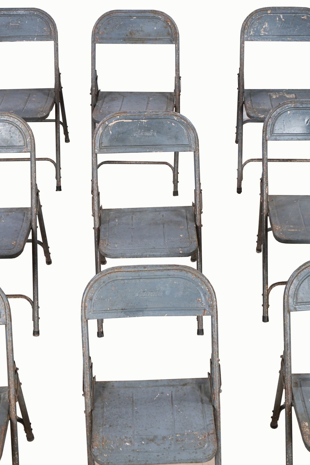 Grey Iron Folding Garden Chair photo for sale