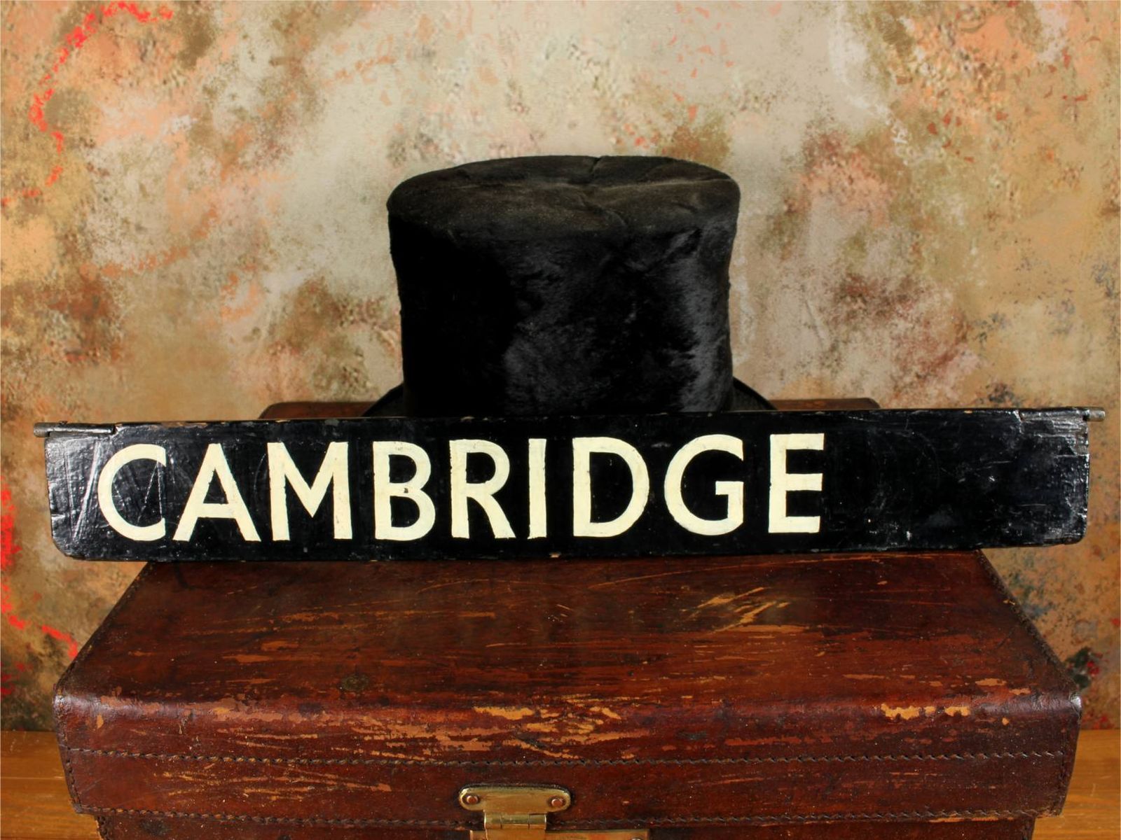 Antique Cambridge Destination Sign. Train Station Name Sign. C1930.