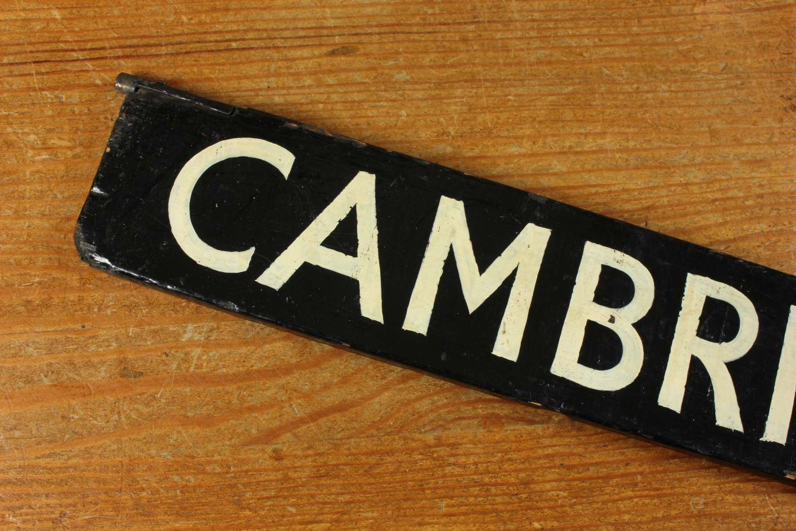 Antique Cambridge Destination Sign. Train Station Name Sign. C1930. photo for sale
