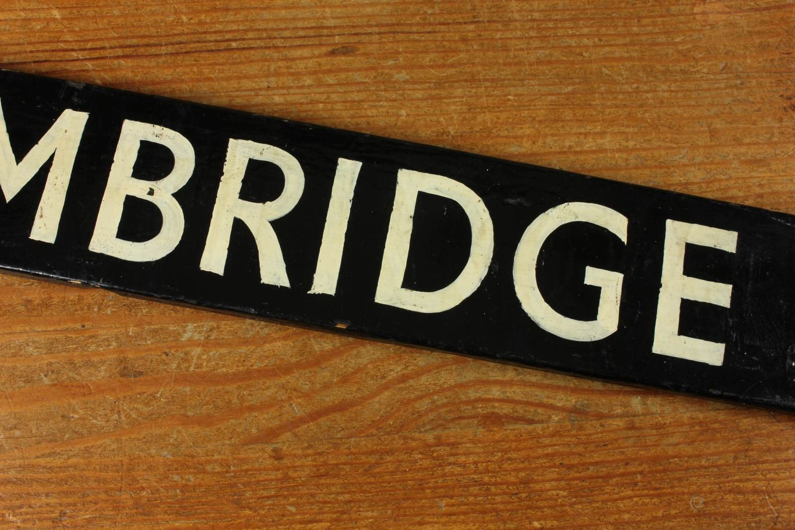 Antique Cambridge Destination Sign. Train Station Name Sign. C1930. photo Home Decor