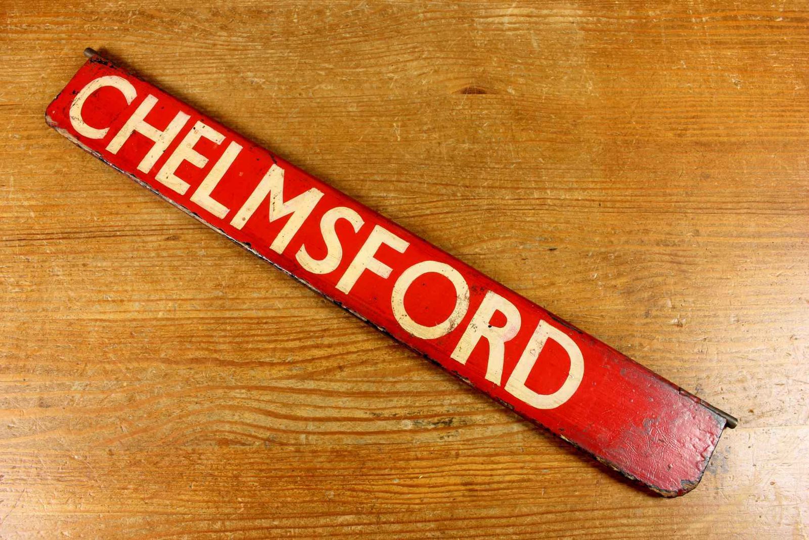 photo furniture Antique Chelmsford Destination Sign. Train Station Name Plate. C1930.