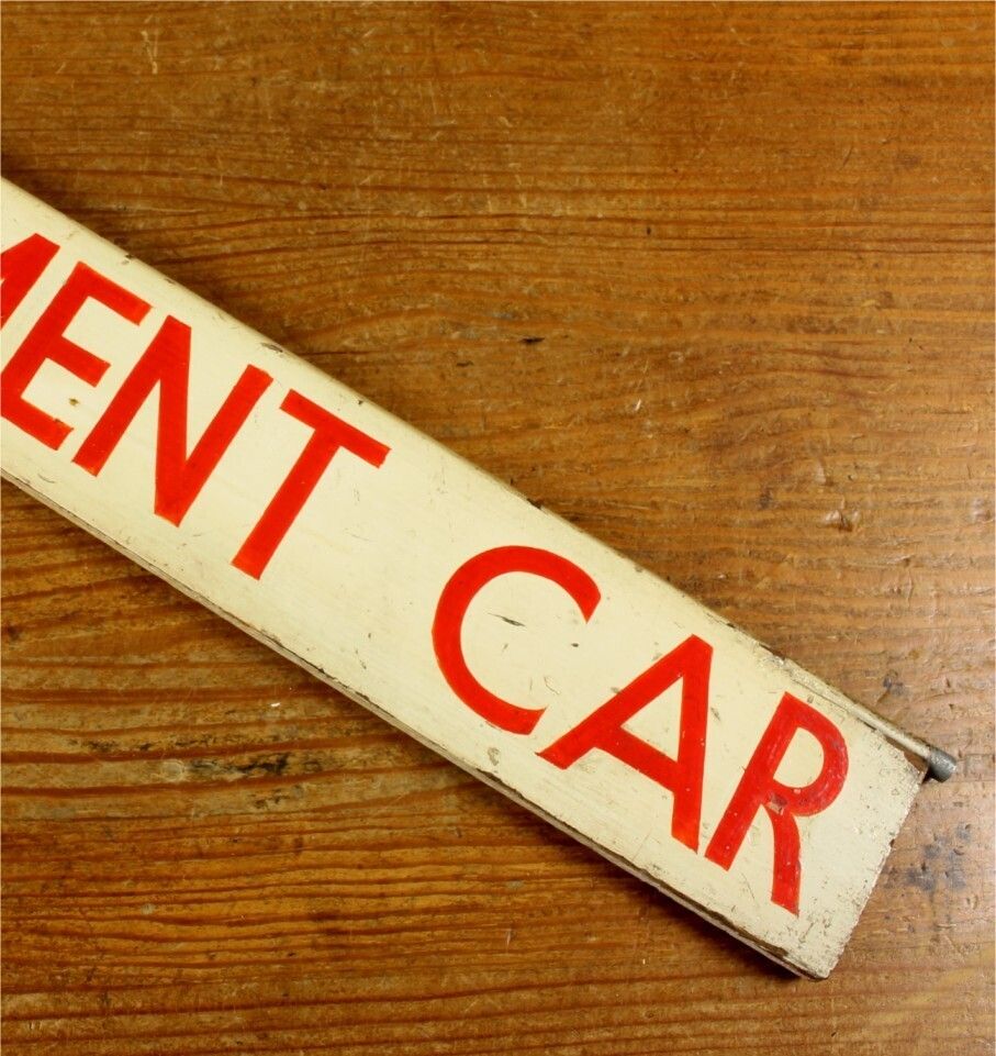 photo vintage Antique Refreshment Car Railway Station Sign. Train Buffet Sign C1930.