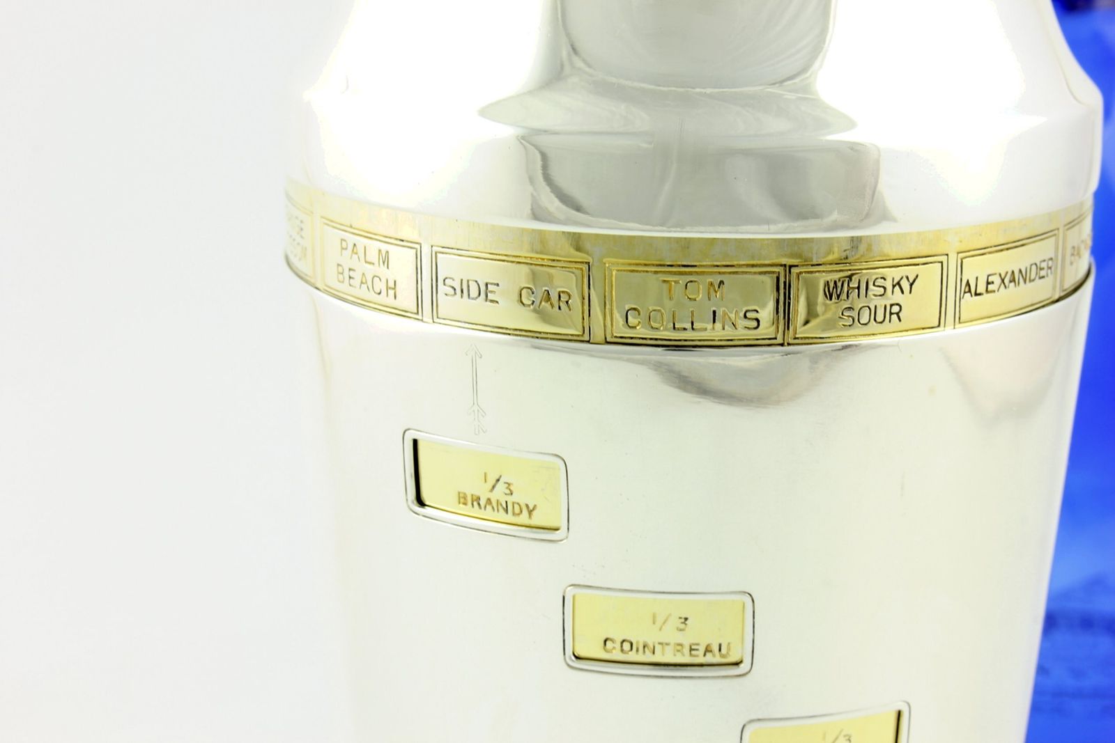 Art Deco Dial A Drink Recipe Cocktail Shaker. Silver Plate & Gilt C1930. photo 1250.0