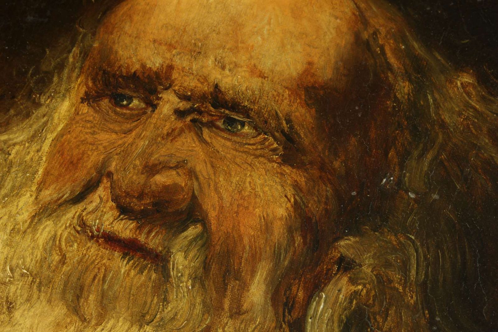 Antique Bearded Gentleman Oil Painting. Old Man Beard Portrait. 1913. photo vinterior