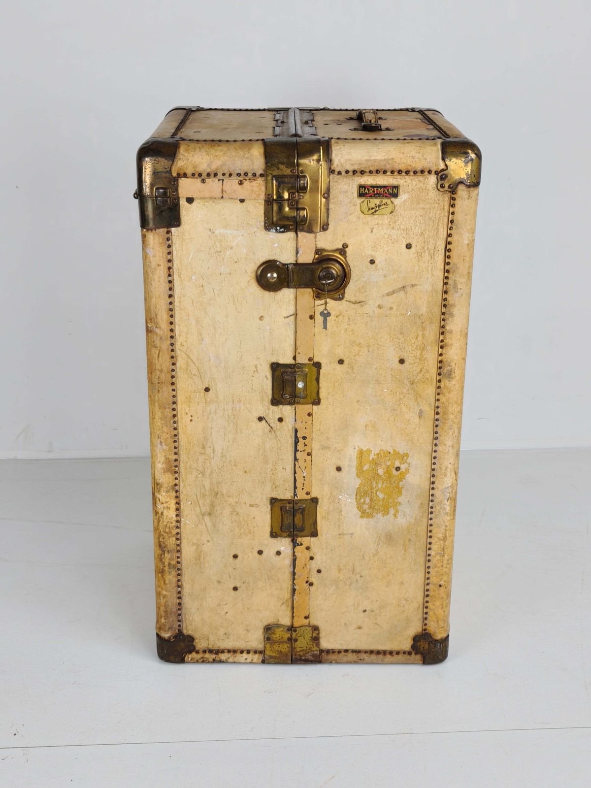 1930s Wardrobe Steamer Trunk By Hartmann – Goat Skin Chest photo 2549.0