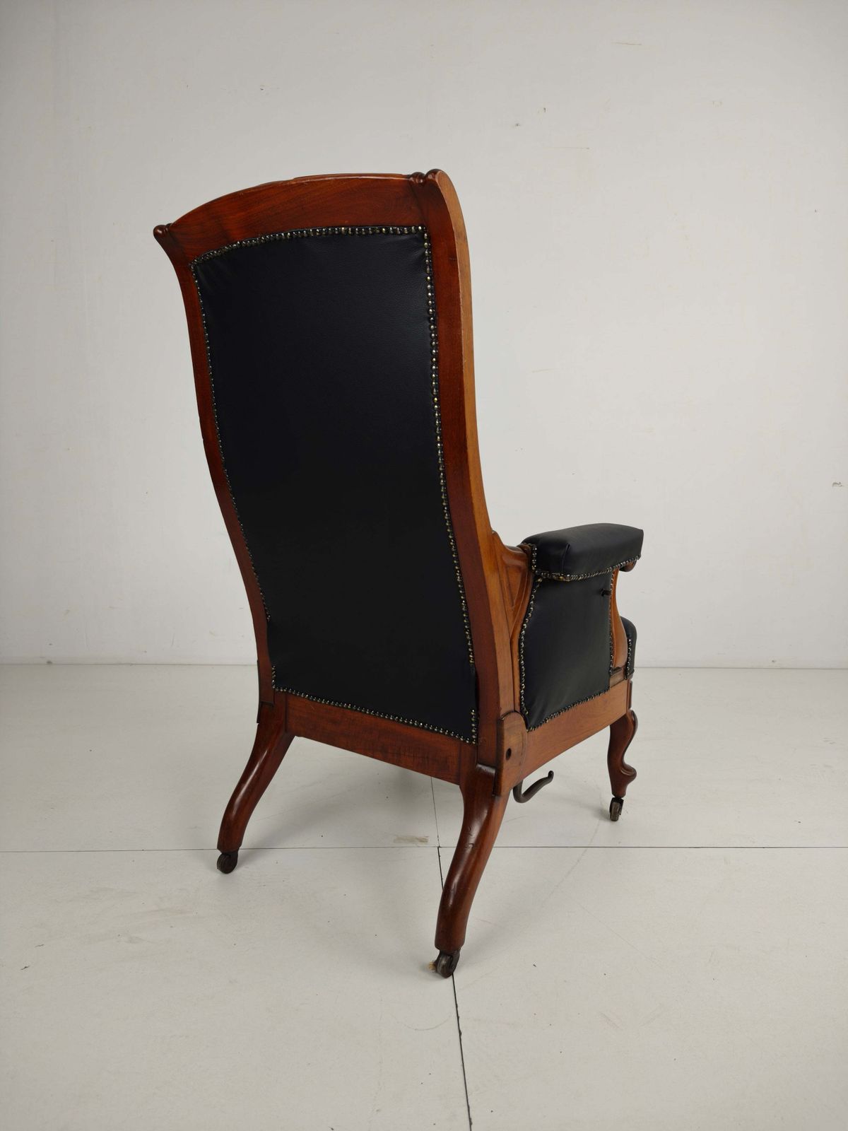19th Century Antique Library Chair By Horrix – Black Leather photo buy