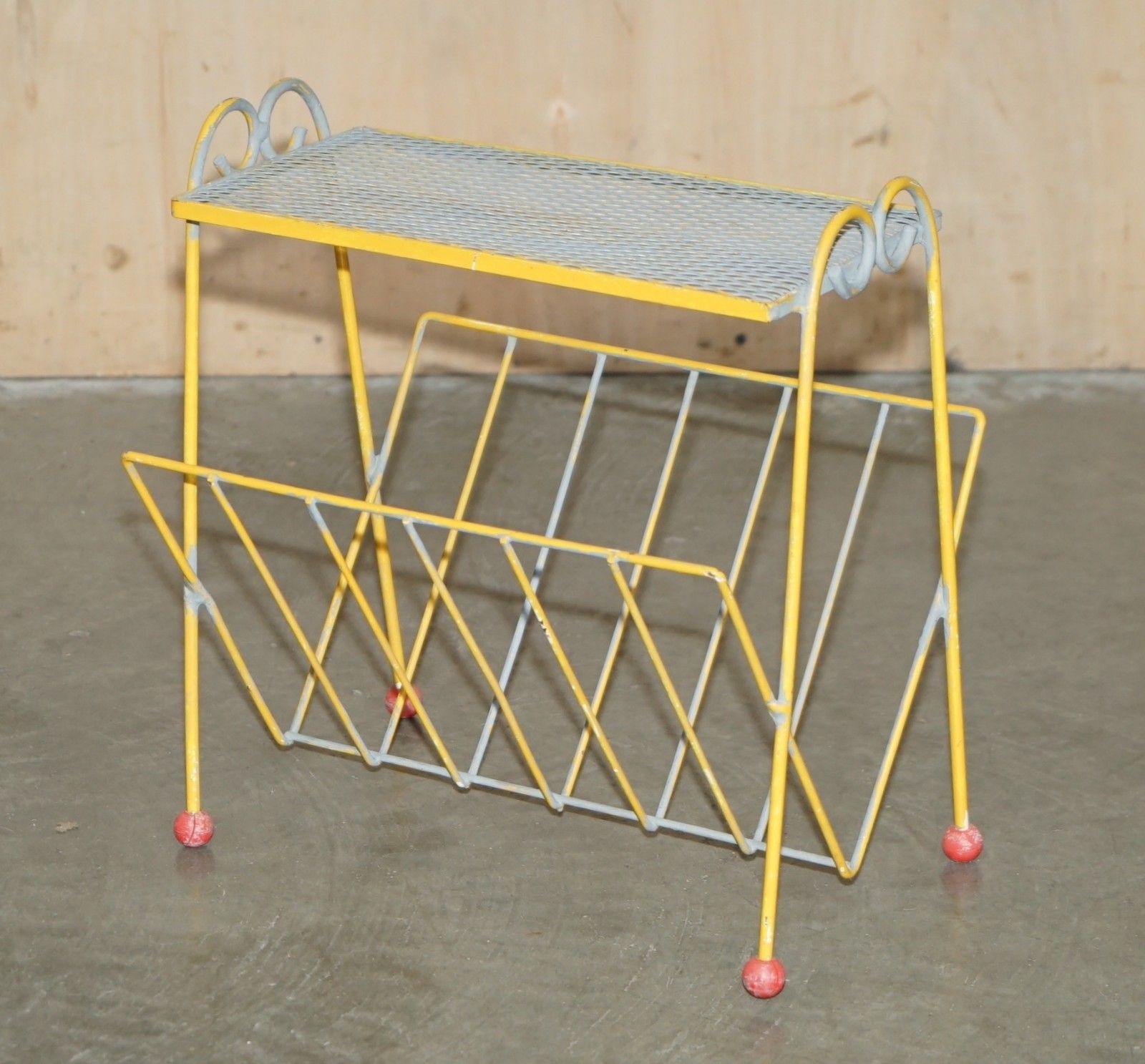 1960's Mid Century Modern Atomic Space Age Magazine Newspaper Rack photo furniture