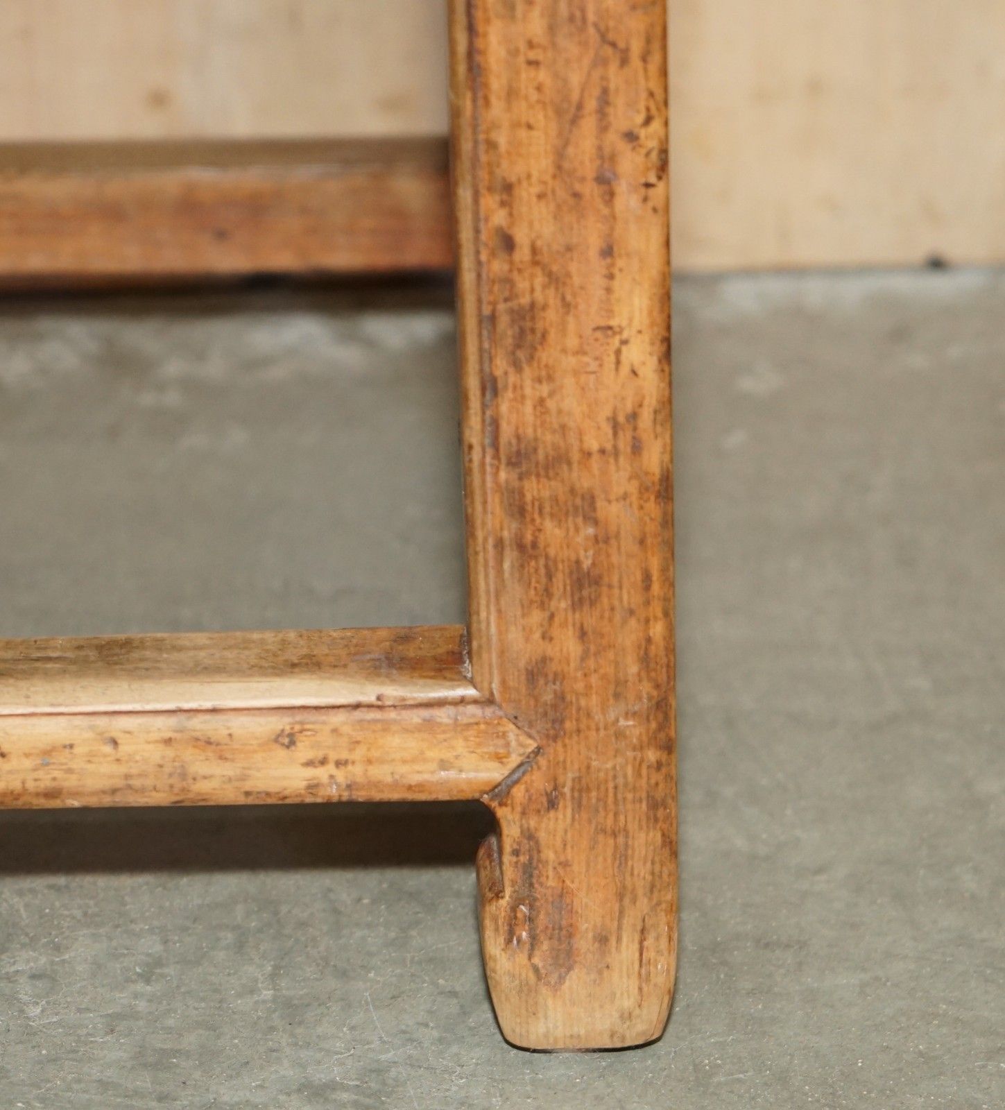 photo for sale Pair Of Antique Chinese Elm Inlaid Armchairs Circa 1920 Lovely Timber Patina