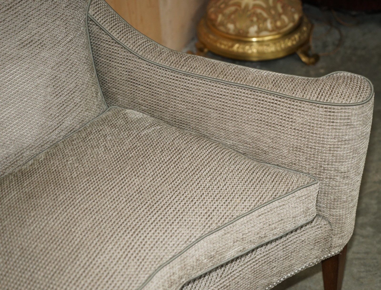 Rrp £7,950 William Yeowood Sylvie Curved 2 Seater Sofa With Oatmeal & Velvet photo buy