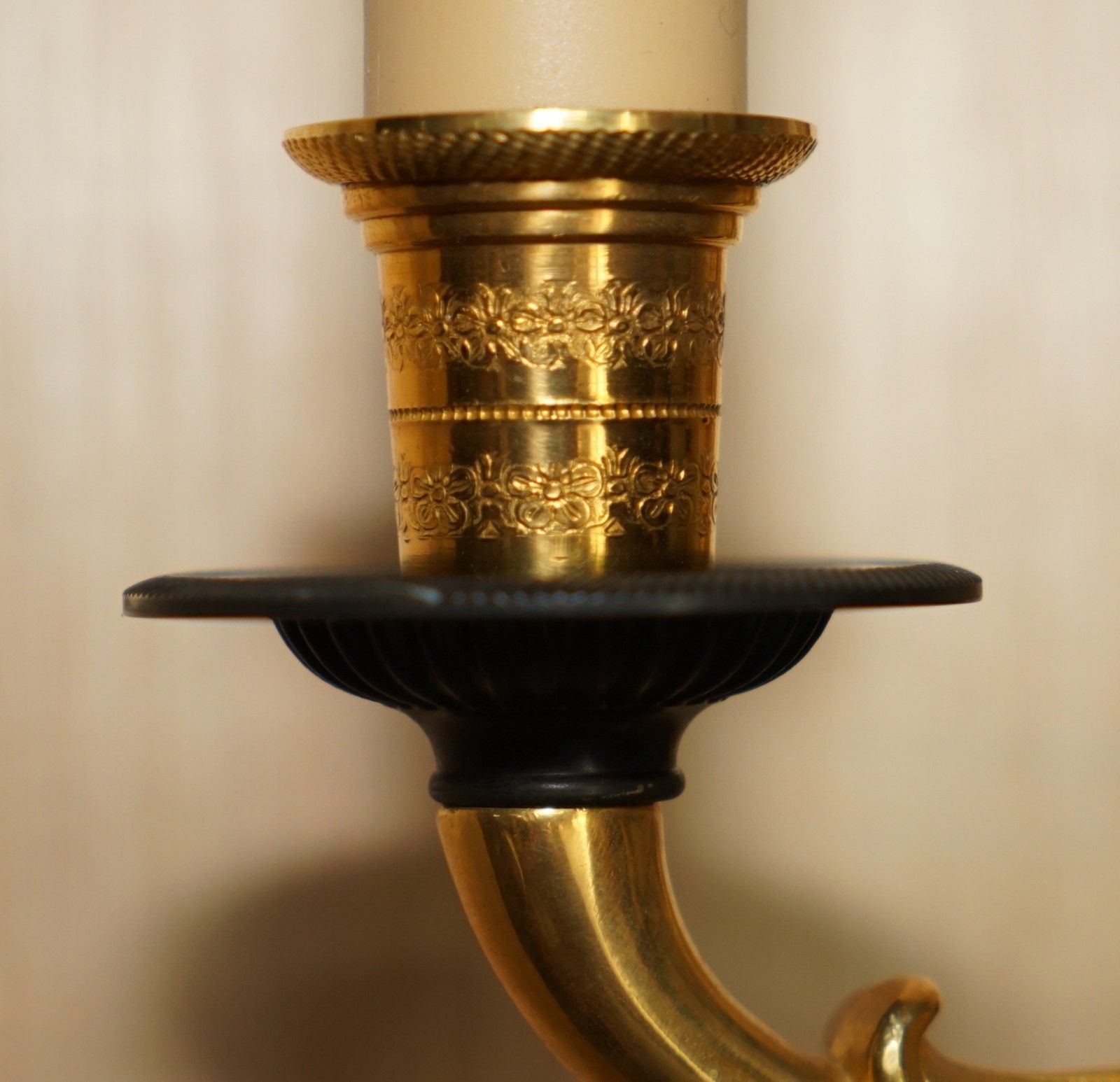 2450.0 Pair Of Rrp £4,495 L'originale Italy 24ct Gold Plated Four Candle Bronze Sconces photo