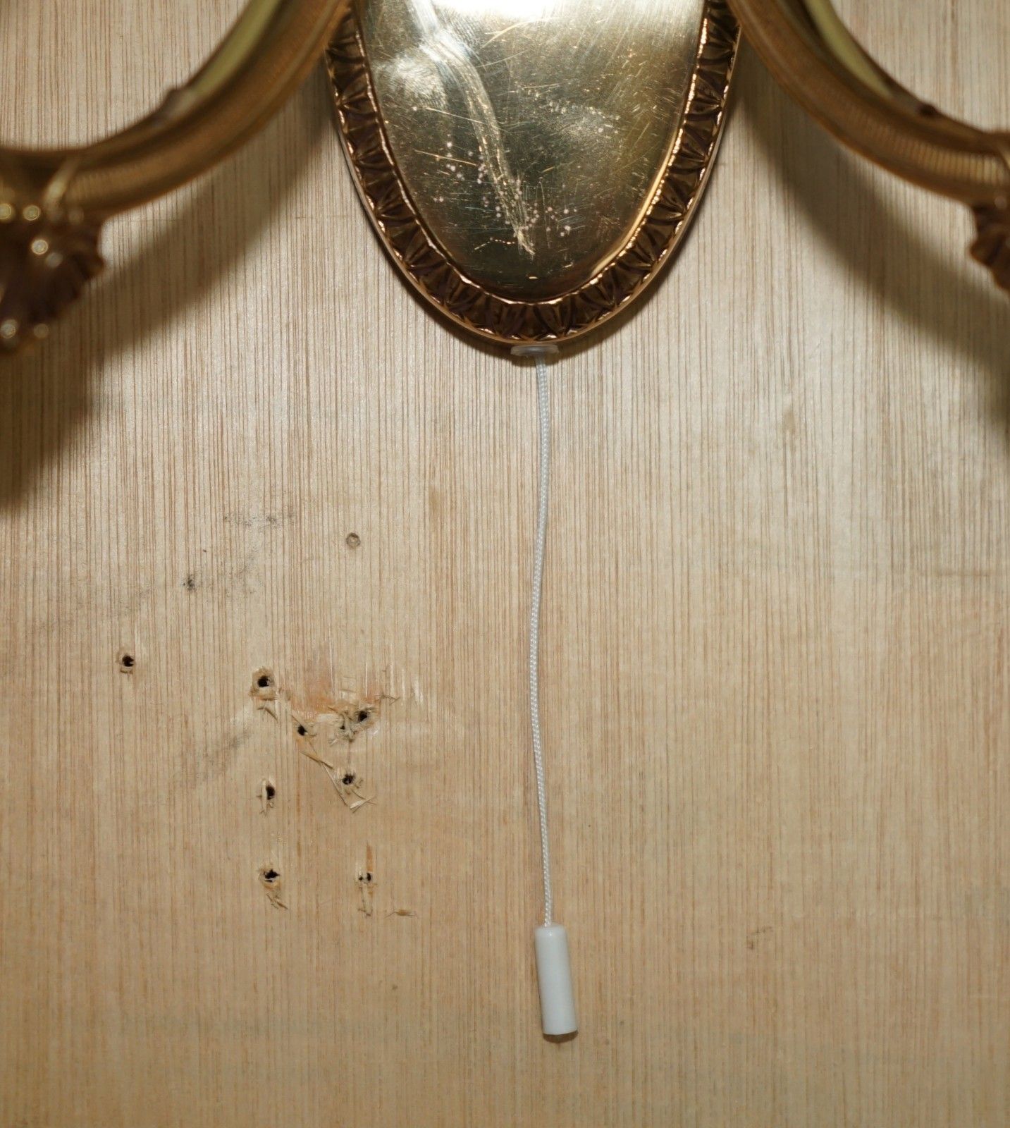 Pair Of Lovely Reccagni Made In Italy Brass & Frosted Glass Twin Candle Sconces photo buy